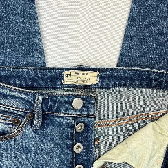 Free People High Rise Button Fly Skinny Jean Size 26 - Picture 3 of 10